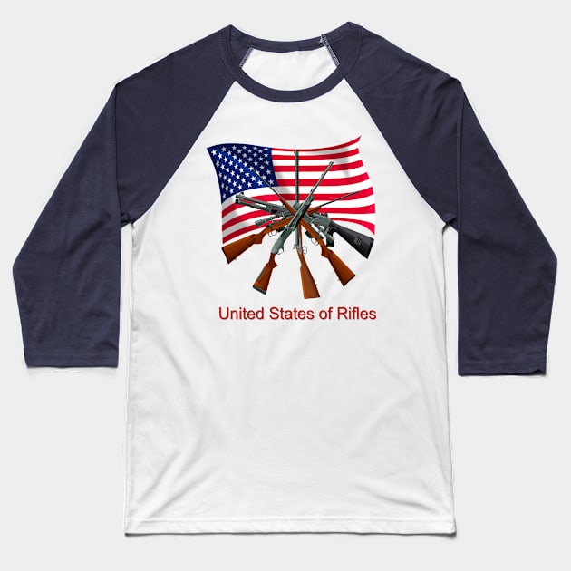 United States of Rifles Baseball T-Shirt by Peter Awax